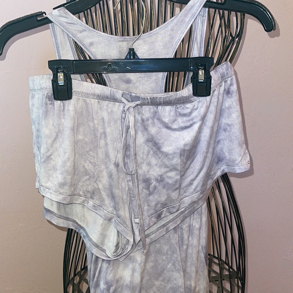 Rene Rofé Violet Tie Die Pajama Set Med.